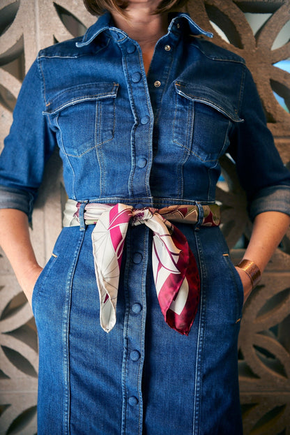Saguaro Blossom Silk Scarf - Statement Size - Ethereal Essentials