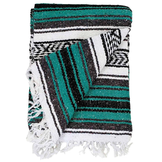 Sea Green Mexican Falsa Yoga Blanket - Ethereal Essentials