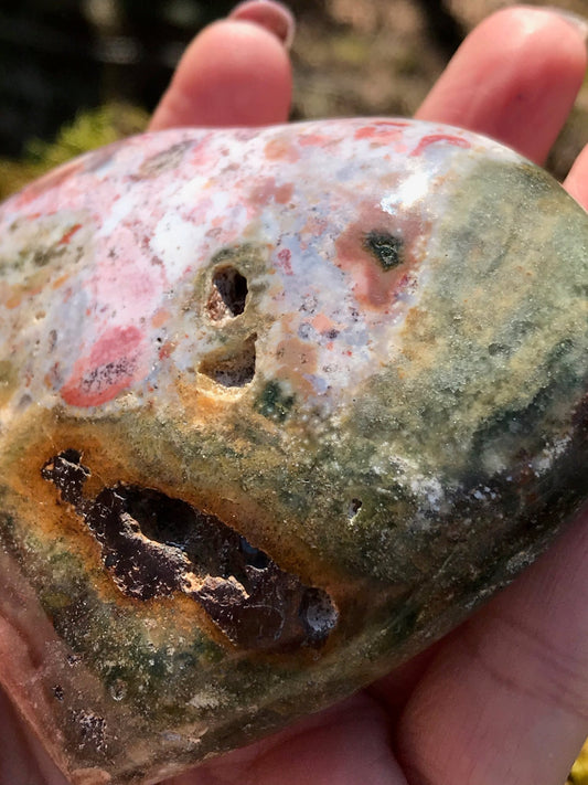 Sea Jasper Puffy Heart for Healing 3" XL - Ethereal Essentials