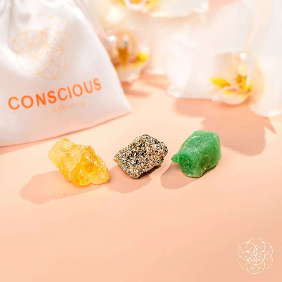 The Abundance Trio - Citrine, Green Aventurine, Pyrite Conscious Items