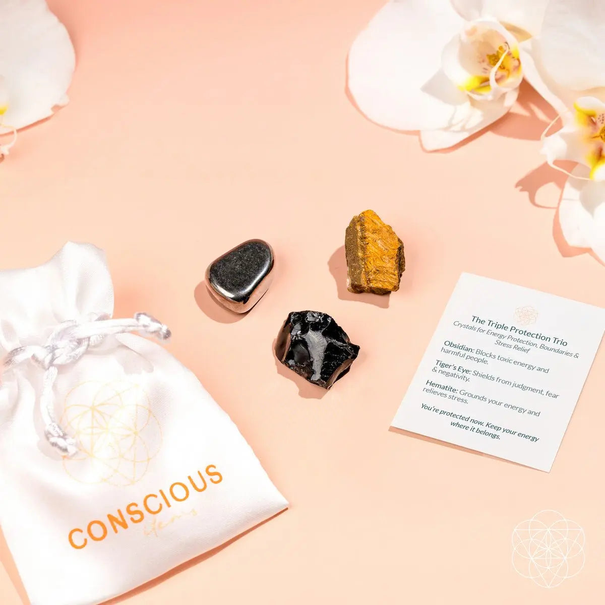 The Triple Protection Trio - Obsidian, Tiger's Eye, Hematite Conscious Items