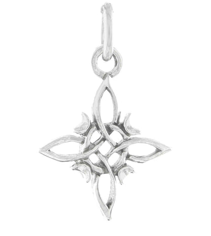 Tiny Witch's Knot With Four Crescent Moons Charm Pendant, Handmade - Ethereal Essentials