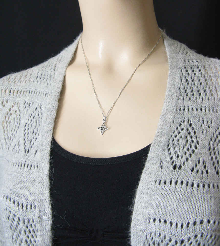Tiny Witch's Knot With Four Crescent Moons Charm Pendant, Handmade - Ethereal Essentials