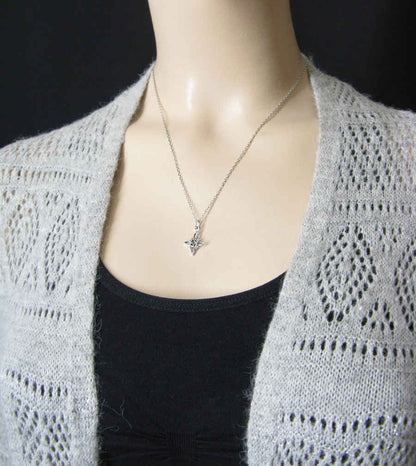 Tiny Witch's Knot With Four Crescent Moons Charm Pendant, Handmade - Ethereal Essentials