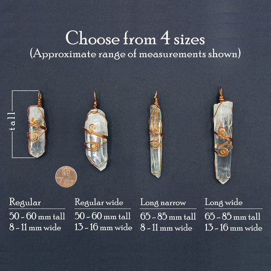 Raw Quartz Crystal Point Pendant – Copper Wire Wrapped Necklace, Handmade