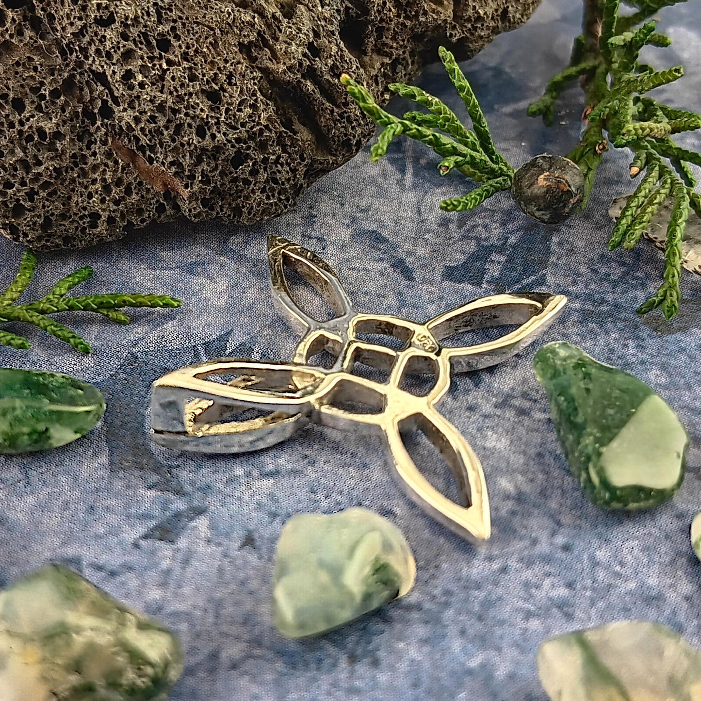 Sculptural Witch's Knot Pendant, Handmade