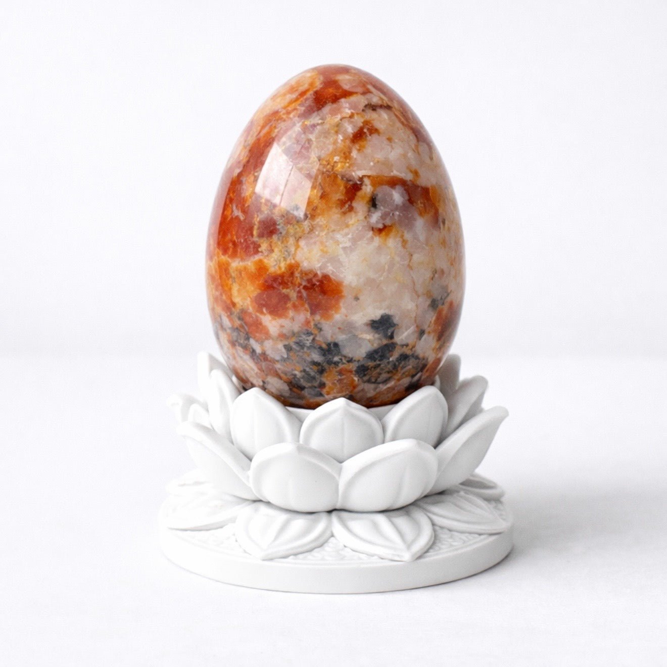 White Lotus Crystal Egg Stand – Choose Your Egg - Ethereal Essentials