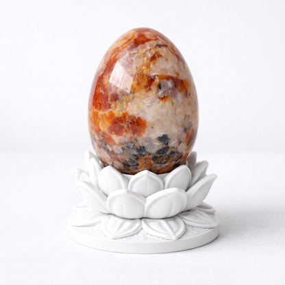 White Lotus Crystal Egg Stand – Choose Your Egg - Ethereal Essentials