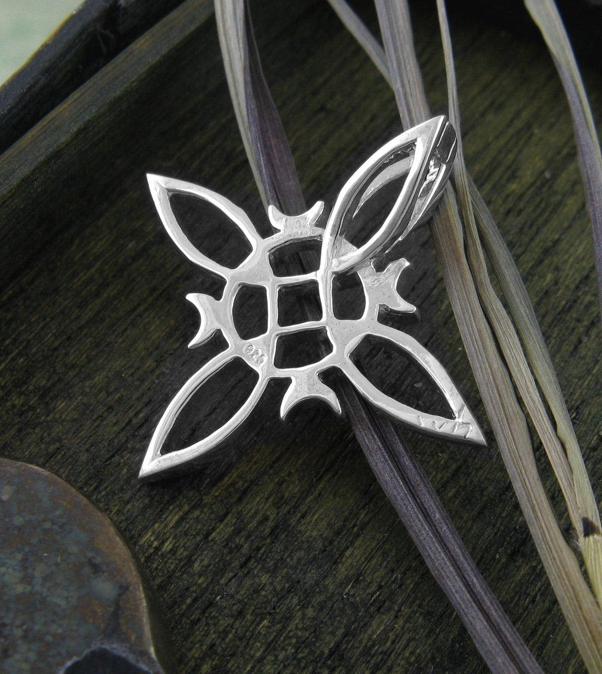 Witch's Knot with 4 Crescent Moons Pendant, Handmade - Ethereal Essentials