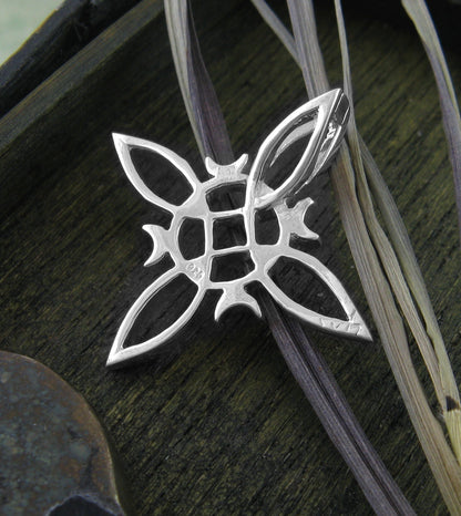 Witch's Knot with 4 Crescent Moons Pendant, Handmade - Ethereal Essentials