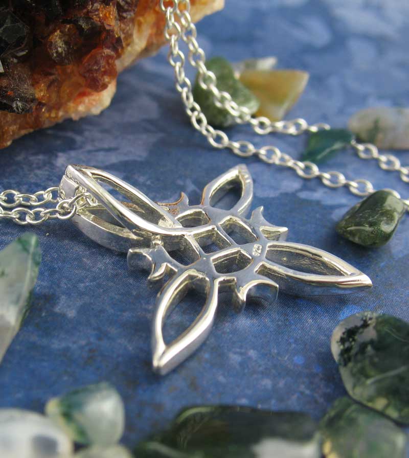 Witch's Knot with 4 Crescent Moons Pendant, Handmade - Ethereal Essentials